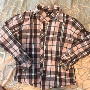 Plaid button down shirt